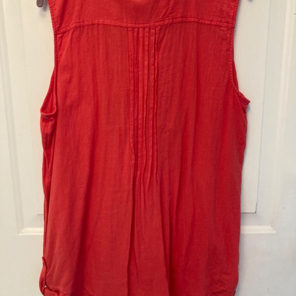 Style & Co Coral Boho Gauze Button-up Tunic Tank XL - Picture 2 of 6